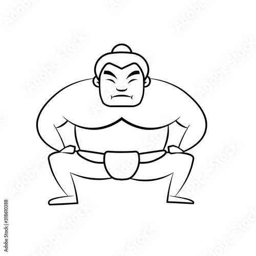 Sumo wrestler outline icon. Clipart image isolated on white background