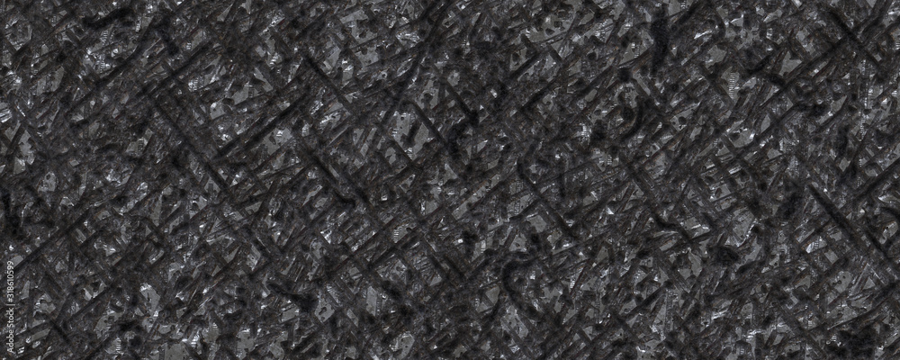 Fototapeta premium 3d material black steel wall scratches texture