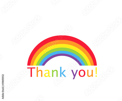 Thank You Rainbow poster. Clipart image isolated on white background