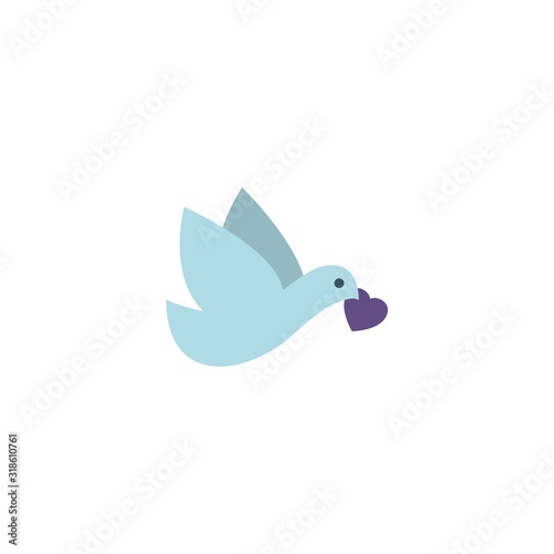 dove creative icon. From Valentines Day icons collection. Isolated dove sign on white background