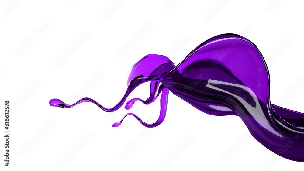 Fototapeta premium Splash fluid. 3d illustration, 3d rendering.