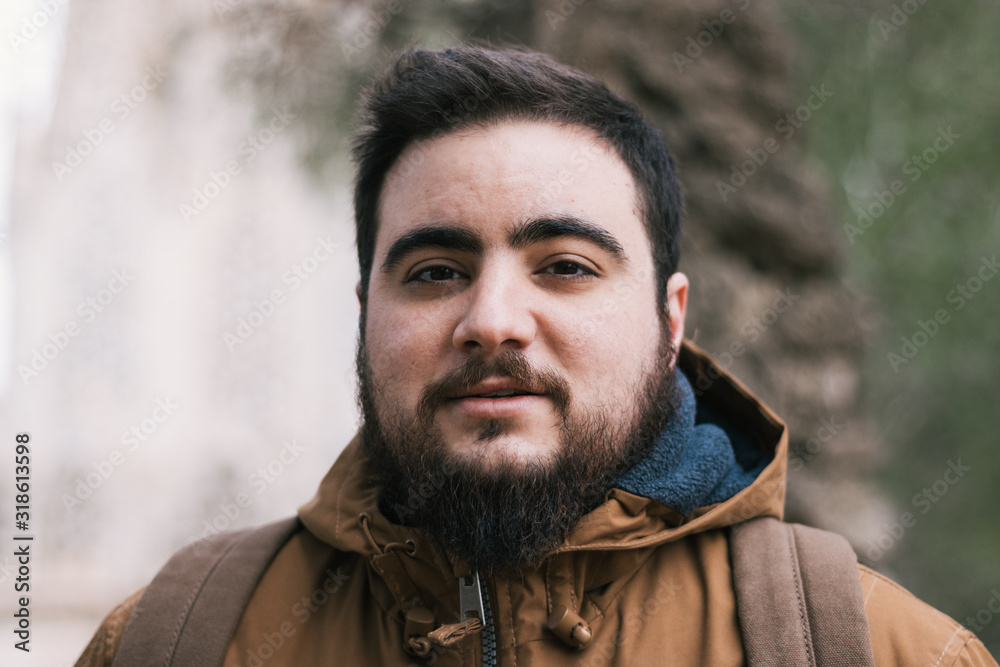 portrait of a man with half a smile portrait of a man with half a smile