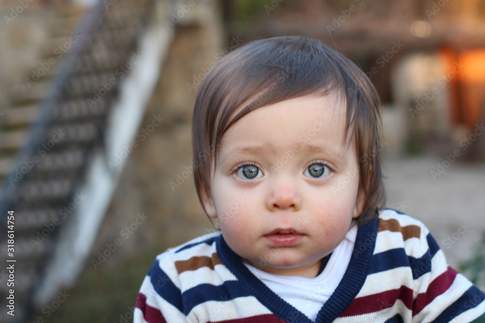 Cute baby outside with copy space Cute baby outside with copy space
