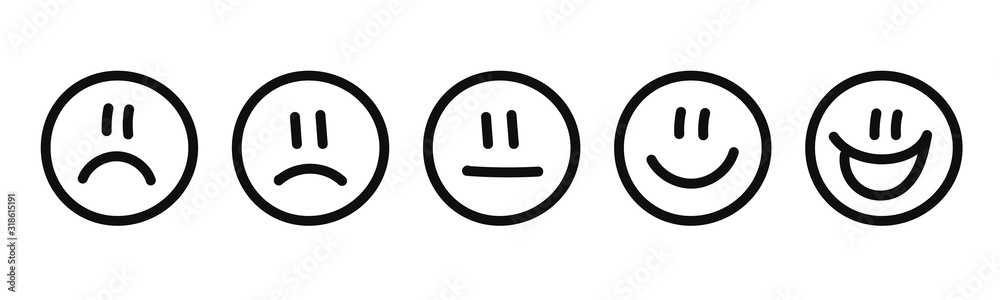 Obraz premium Rating emotion faces comic style