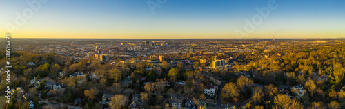 Aerial photo Redmont Park Birmingham Alabama with view of Downtown at sunset © Felix Mizioznikov