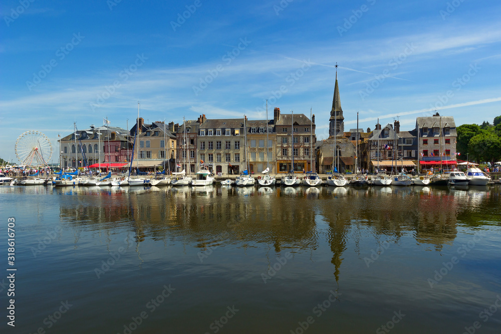 View of Honfleur, characteristic town in Normandy, France.