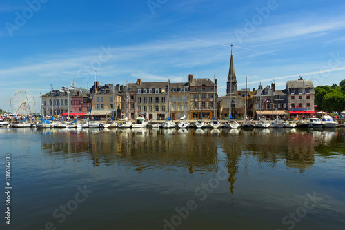View of Honfleur  characteristic town in Normandy  France.