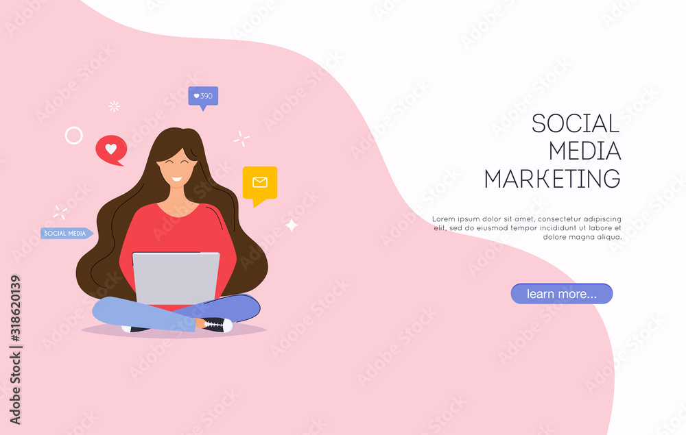 Fototapeta premium Social media marketing. Digital marketing, online advertising, SMM.