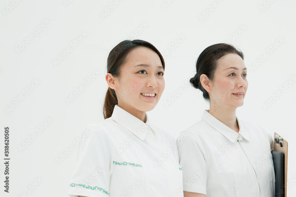 Studio shot of two nurses Studio shot of two nurses