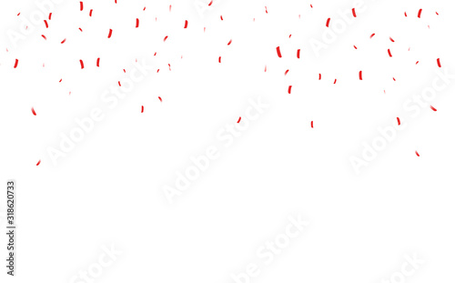 Confetti, red paper falling celebration decorate background, sale and promotion seasonal holiday vector