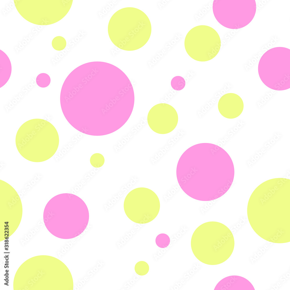Seamless pattern with color polka dots