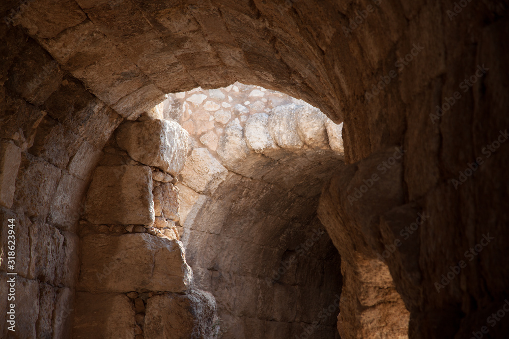 Old Roman ruins in Israel with an arched doorway Stock Photo | Adobe Stock