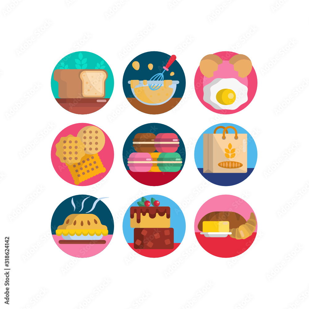 baking vector illustrations icons cake cupcake
