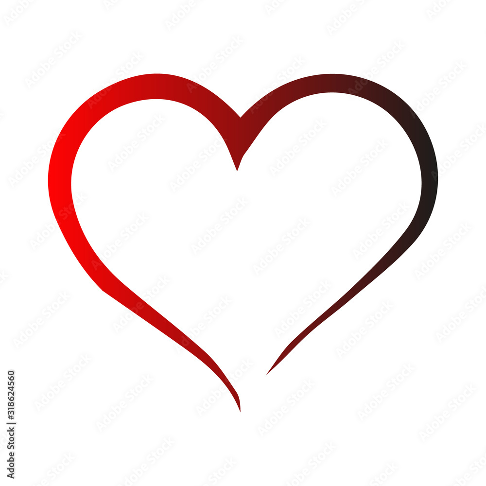 Vector Heart shape frame with brush painting isolated on white background Vector Heart shape frame with brush painting isolated on white background