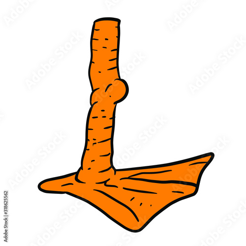 duck feet or water bird feet. simple illustration or vector icon.