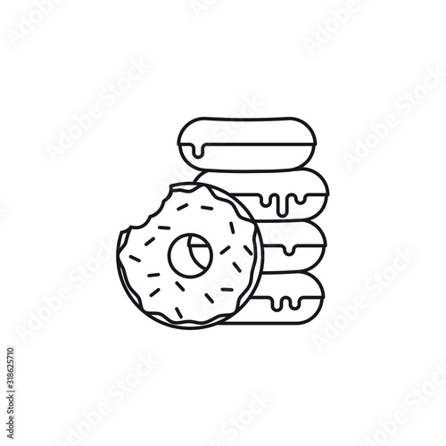 Stack of donuts vector line icon
