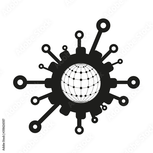 Global network icon for applications or websites