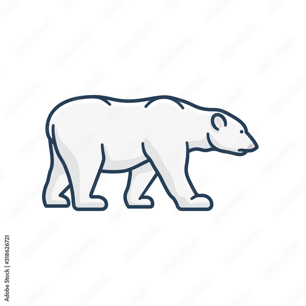 Polar bear isolated vector illustration