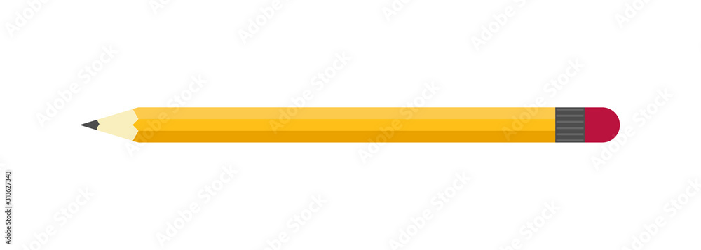 pencil on white background in flat style, vector pencil on white background in flat style, vector
