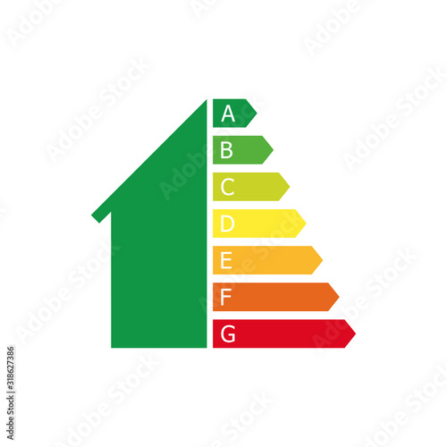 house energy saving color icon in flat style, vector