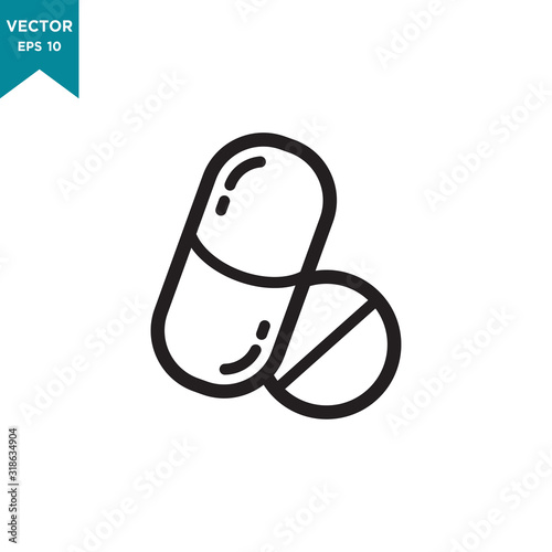 capsule vector icon in trendy flat style. medicine icon