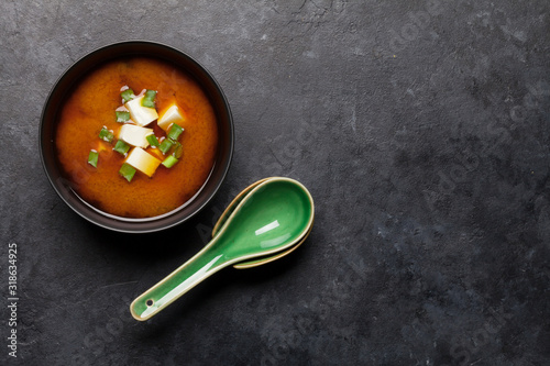 Bild auf Leinwand Miso traditional Japanese soup with tofu
