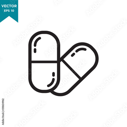capsule vector icon in trendy flat style. medicine icon