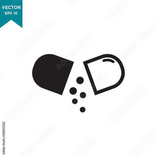 capsule vector icon in trendy flat style. medicine icon