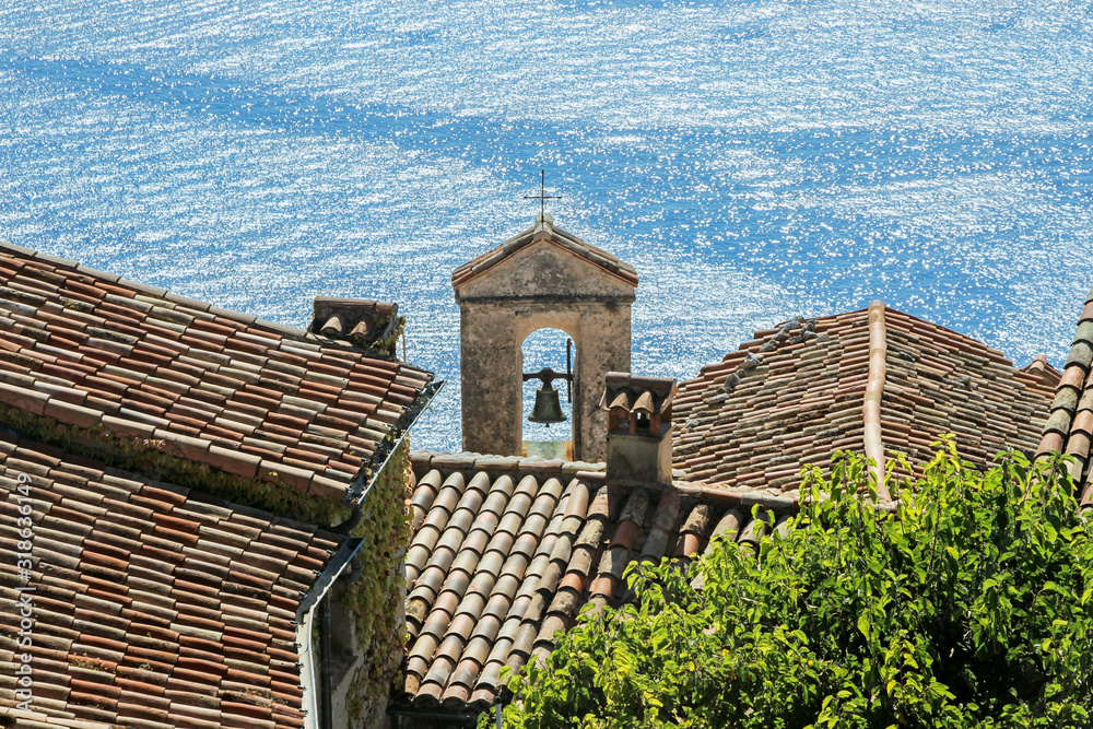 sea view with old buildings at  Eze village 