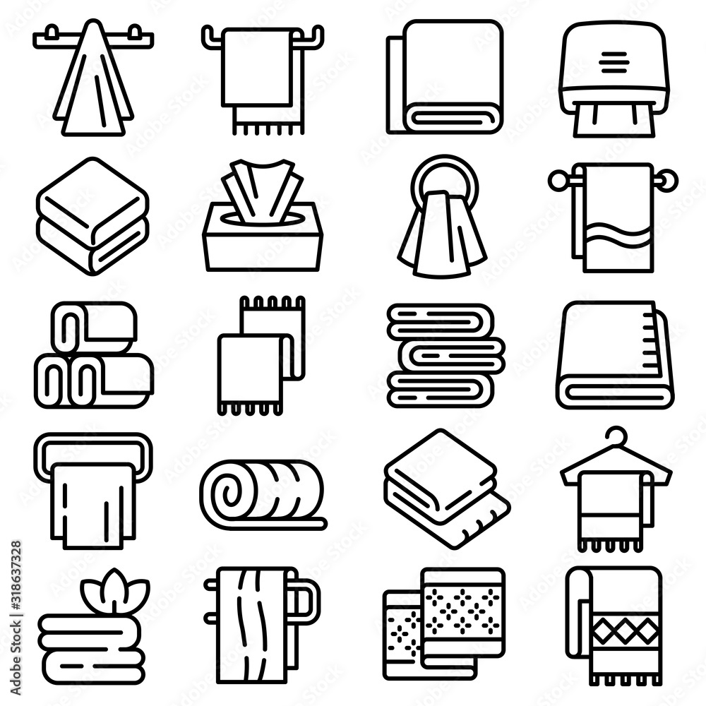 Towel Icons Set Outline Set Of Towel Vector Icons For Web Design towel-icons-set-outline-set-of-towel-vector-icons-for-web-design