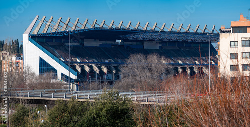 The demolition of Vicente Calderon Football stadium