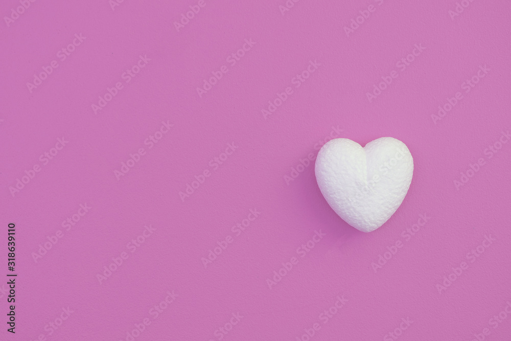 White hearts on a pink background