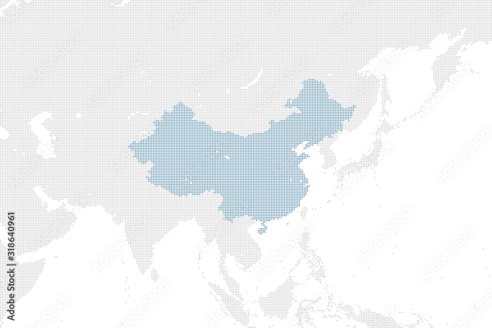 dotted china map large size type1