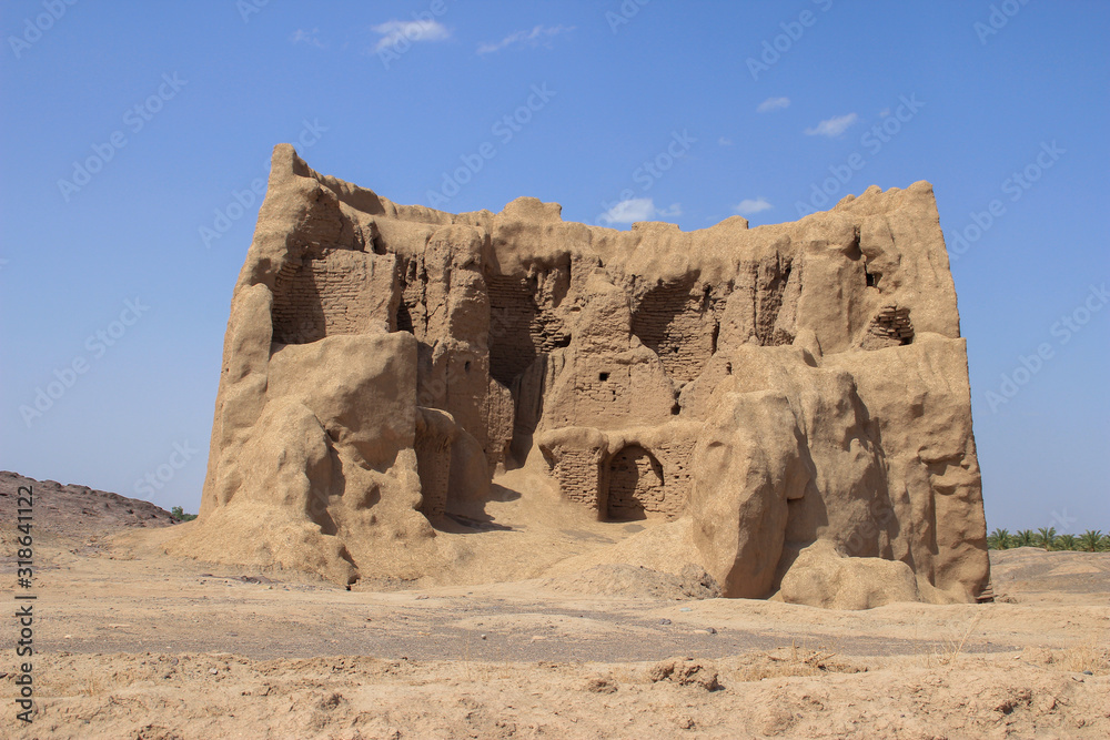 BAM, IRAN - MAY 22, 2017: Historical unloaded fortress Bam in the desert near Kerman. Sights of Iran.
