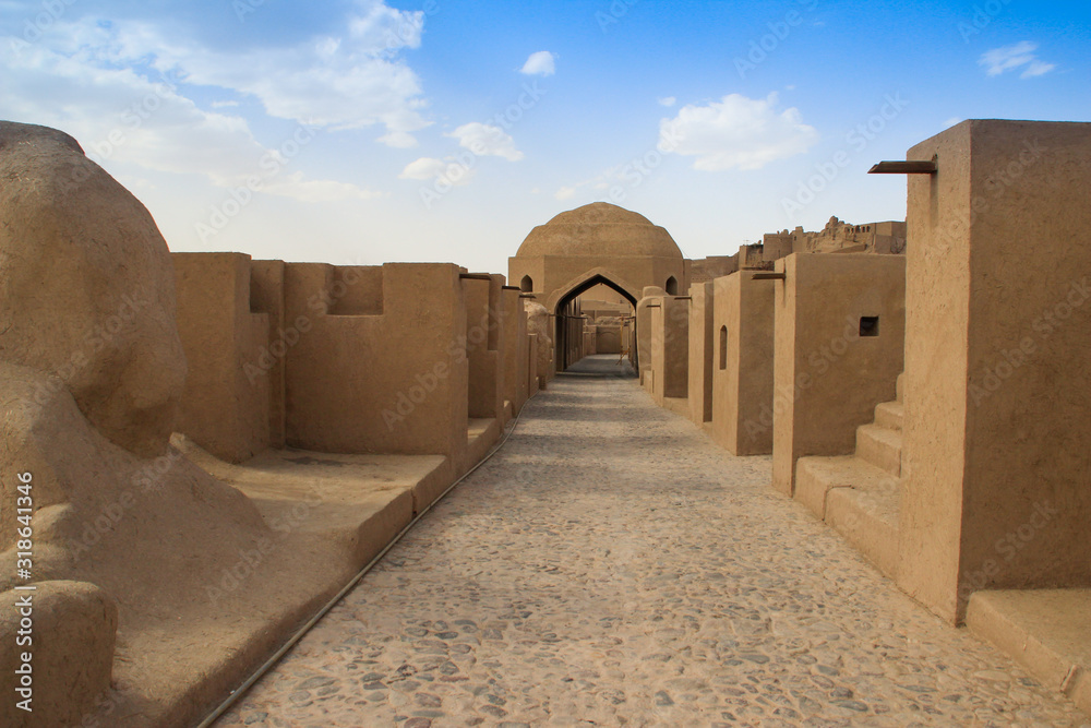 BAM, IRAN - MAY 22, 2017: Historical unloaded fortress Bam in the desert near Kerman. Sights of Iran. BAM, IRAN - MAY 22, 2017: Historical unloaded fortress Bam in the desert near Kerman. Sights of Iran.