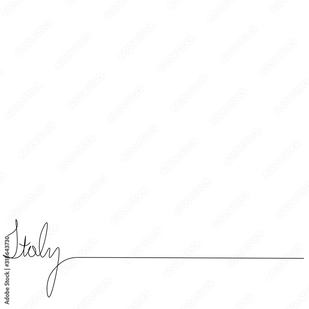 Italy text word hand drawing vector illustration Italy text word hand drawing vector illustration