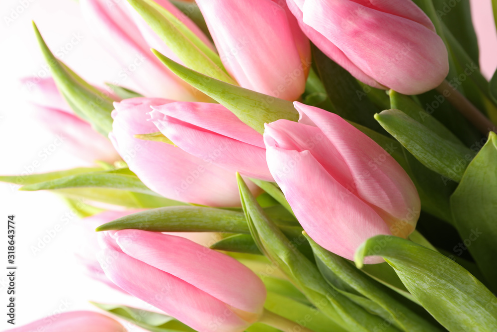 Bouquet of beautiful pink tulips, close up Bouquet of beautiful pink tulips, close up