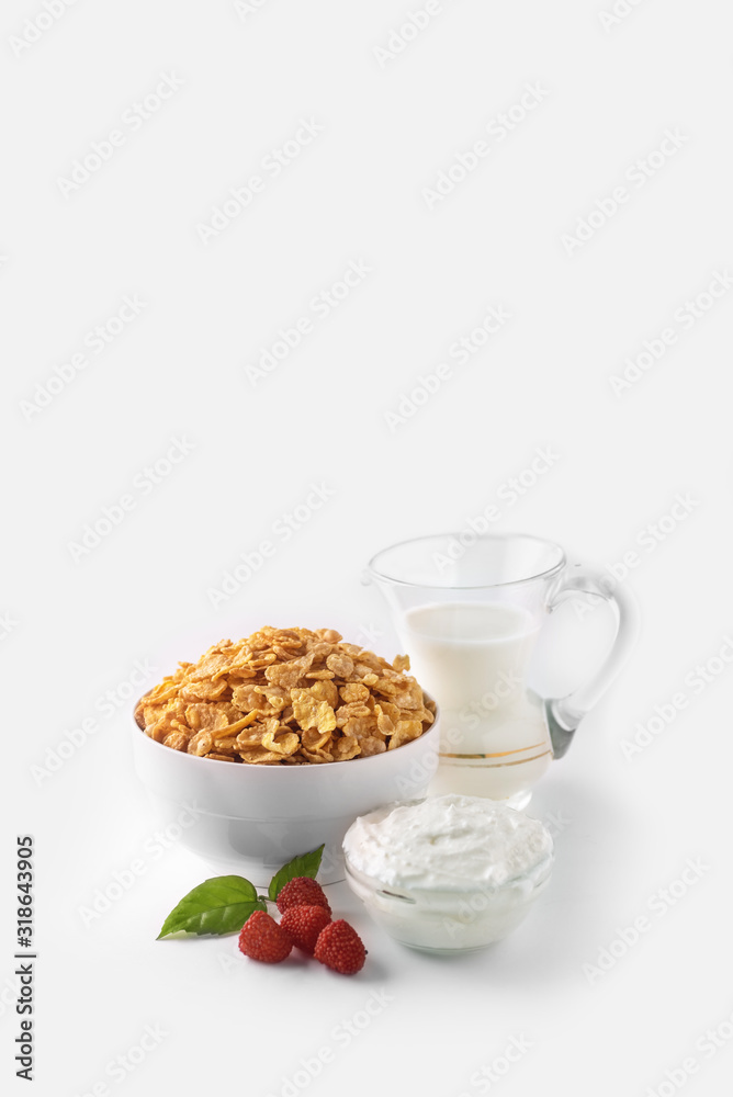 bowl of cereal with milk and glass of milk bowl of cereal with milk and glass of milk