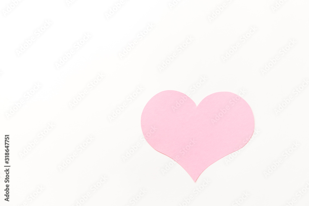 a large pink heart with a place for text on a white background