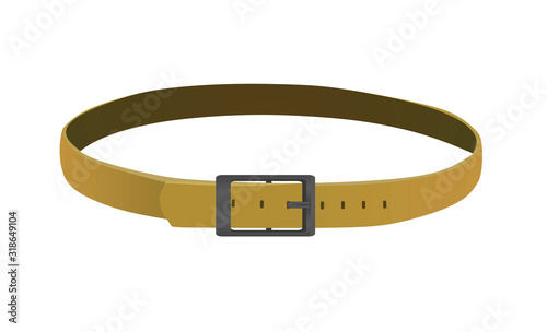 Brown pants belt. vector illustration