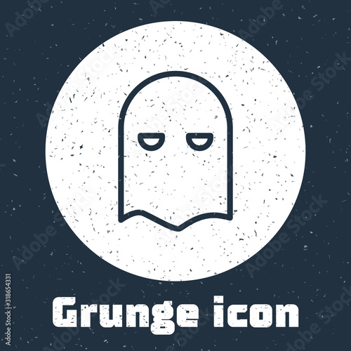Grunge line Executioner mask icon isolated on grey background. Hangman, torturer, executor, tormentor, butcher, headsman icon. Monochrome vintage drawing. Vector Illustration