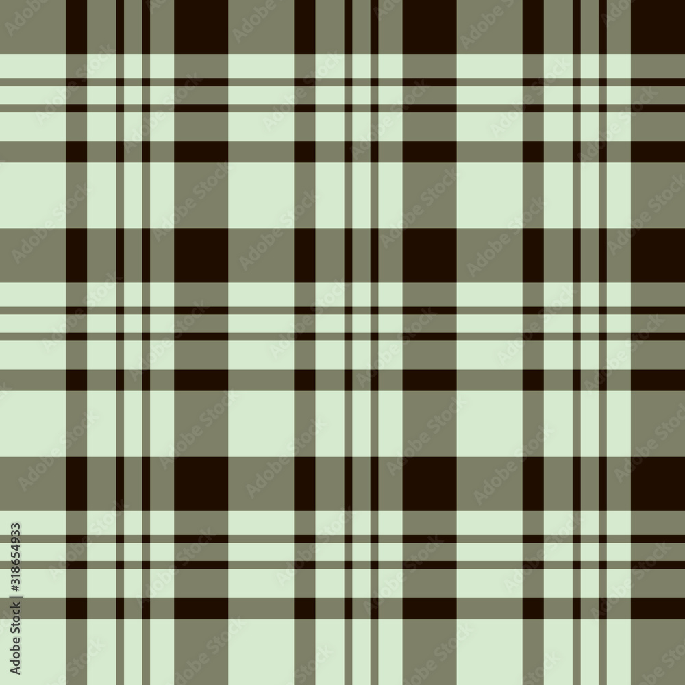 Seamless pattern in gentle light green, grey and black colors for plaid, fabric, textile, clothes, tablecloth and other things. Vector image.