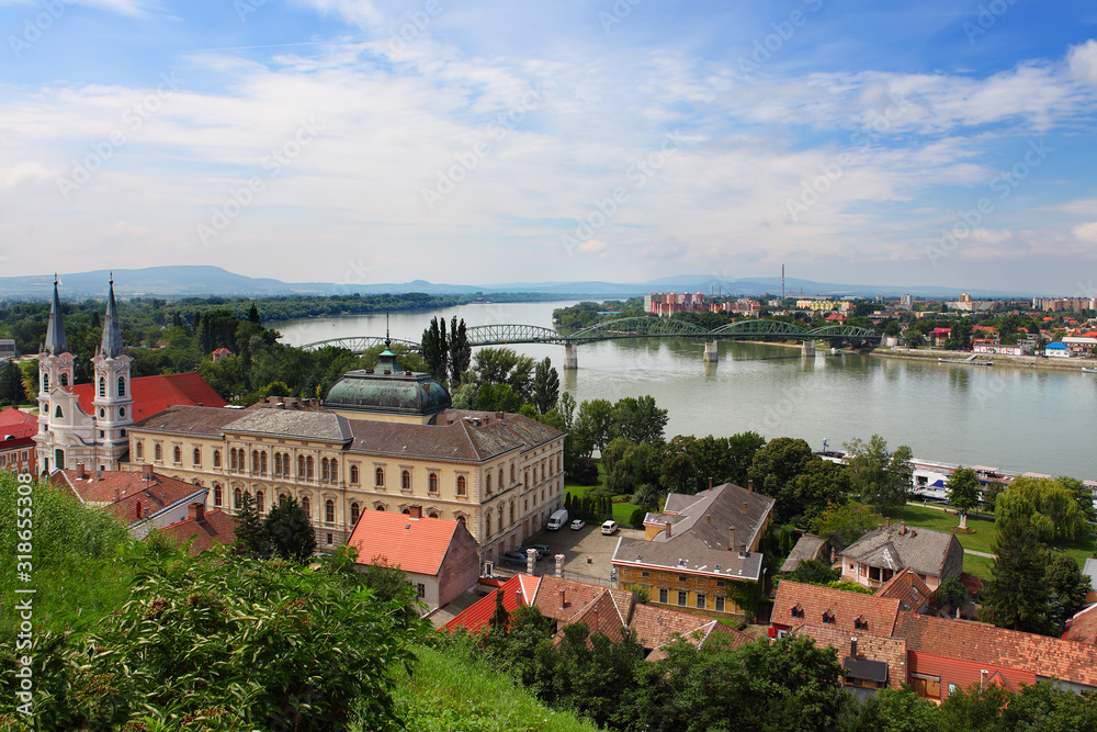 Esztergom,Hungary.Danube river and a small part from Slovakia