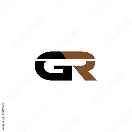 GR letter logo design in white background