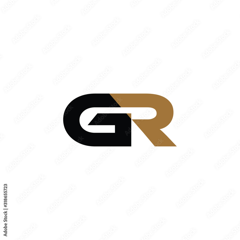 GR letter logo design in white background