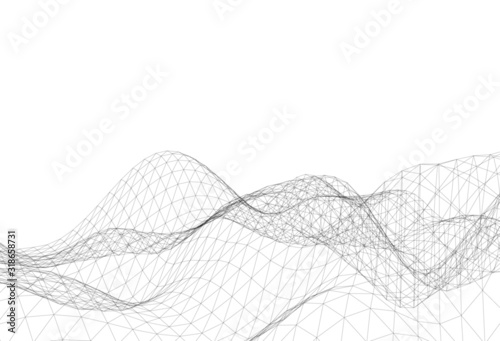 Abstract triangular mesh, background vector illustration photo