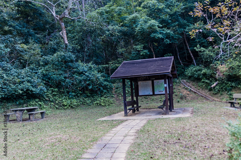 A picnic area in Shing Mun Country Park, Hong Kong