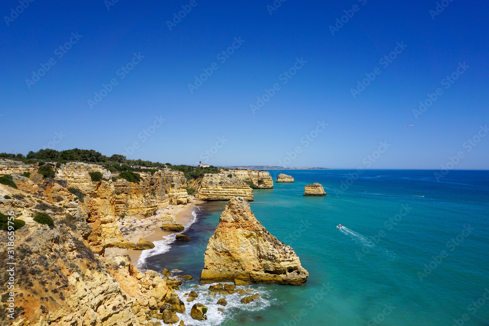 Incredibly beautiful beaches and lagoons ocean in portugal