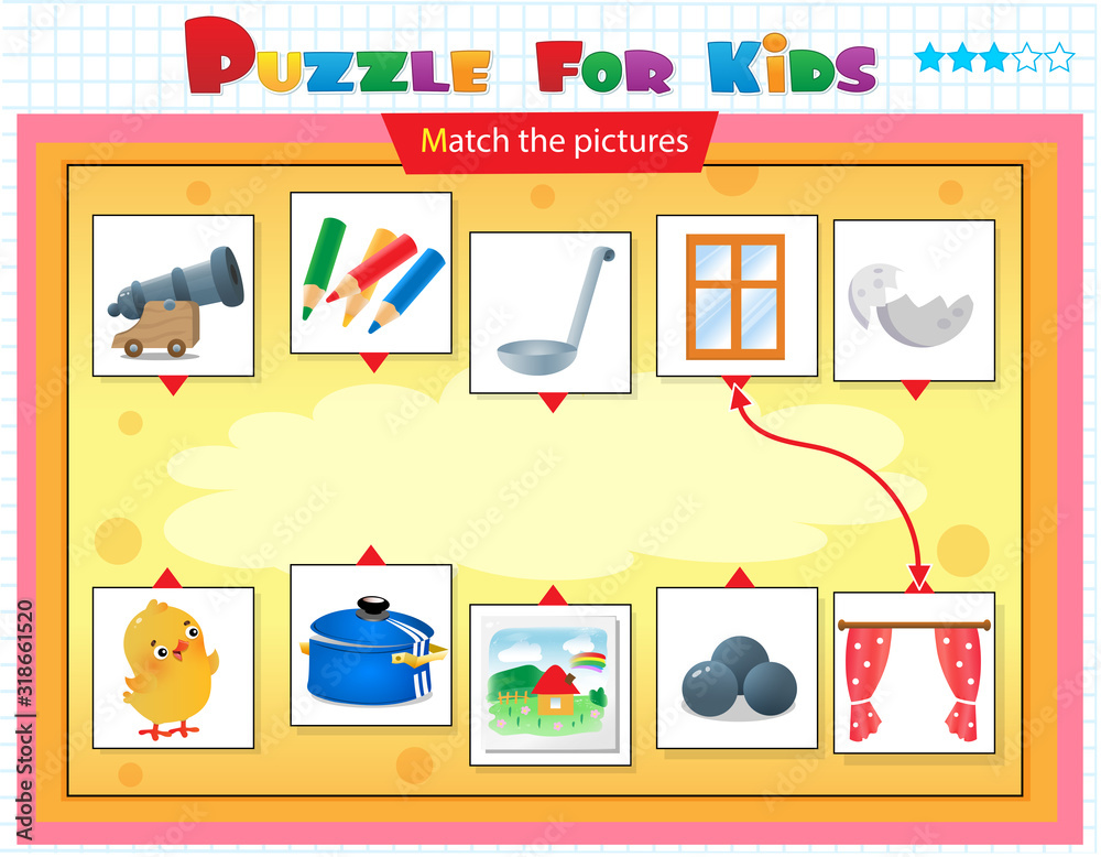 Matching game, education game for children. Puzzle for kids. Match the right object. Matching game, education game for children. Puzzle for kids. Match the right object.