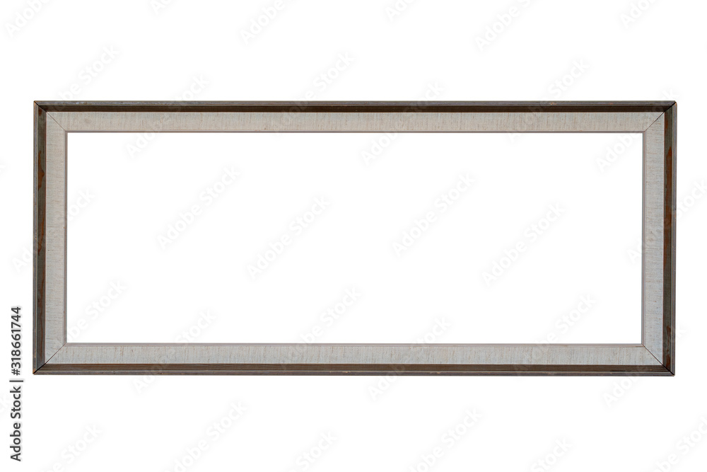old rectangular wooden frame. Inside the canvas edging old rectangular wooden frame. Inside the canvas edging